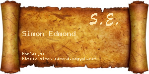 Simon Edmond névjegykártya